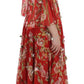 Exclusive Silk Red Floral Shift Dress
