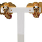 Chic Crystal & Brass Clip-on Earrings