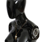 Gold-Toned Crystal Cat Charm Necklace