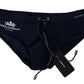 Elegant Dark Blue Swim Briefs with White Crown Logo