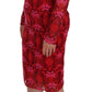 Red Ricamo Knee-Length Sheath Dress