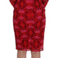 Red Ricamo Knee-Length Sheath Dress
