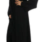Elegant Black Lace Cape Kaftan Dress