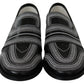Elegant Black White Leather Loafers