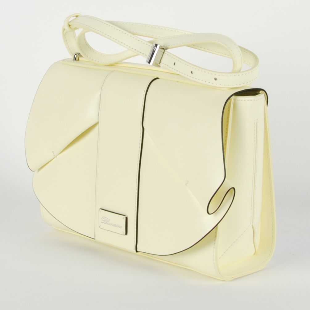 Light Yellow Calfskin Women Shoulder Bag