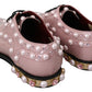 Elegant Pink Crystal-Embellished Lace-Up Flats