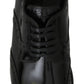 Elegant Black Leather Derby Brogue Flats