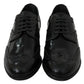 Elegant Black Leather Derby Brogue Flats