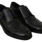 Elegant Black Leather Derby Brogue Flats