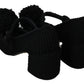 Elegant Black Wool Mary Janes Pumps