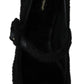 Elegant Black Wool Mary Janes Pumps