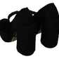 Chic Black Wool-Knitted Mary Janes Pumps