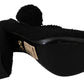 Chic Black Wool-Knitted Mary Janes Pumps