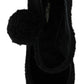 Chic Black Wool-Knitted Mary Janes Pumps