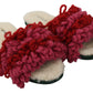 Chic Red Suede Slippers with Shearling Lining