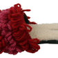 Chic Red Suede Slippers with Shearling Lining