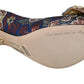 Elegant Blue Jacquard Heels with Crystal Embellishments