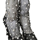 Elegant Black Nylon Pumps with Crystals