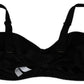 Elegant Black Lace Silk Bra