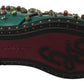 Emerald Leather Dress Shoes with Crystal Accents