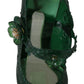 Emerald Elegance Crystal Cinderella Pumps