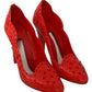 Red Crystal Cinderella Pumps