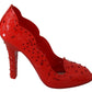 Red Crystal Cinderella Pumps