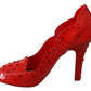 Red Crystal Cinderella Pumps