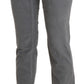 Chic Gray Mid Waist Cropped Trousers