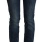 Chic Blue Washed Skinny Denim Elegance