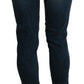 Sleek Low Waist Skinny Denim - Blue Washed