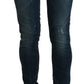 Sleek Low Waist Skinny Denim - Blue Washed