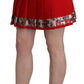 Chic Red Floral High Waist Mini Skirt