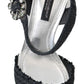 Elegant Black Ankle Strap Sandals with LED Lights