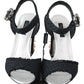 Elegant Black Ankle Strap Sandals with LED Lights