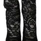 Elegant Black Floral Lace High Heel Boots