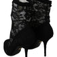 Elegant Black Floral Lace High Heel Boots