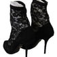 Elegant Black Lace High Heel Pumps