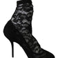 Elegant Black Lace High Heel Pumps