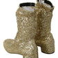 Golden Elegance Ankle Boots