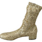 Golden Elegance Ankle Boots