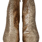 Glimmering Gold Sequined Leather Boots