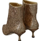 Glimmering Gold Sequined Leather Boots