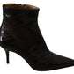 Elegant Bordeaux Pointed Leather Boots