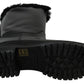 Elegant Black Leather Flat Boots
