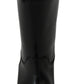 Elegant Black Leather Flat Boots