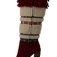 Chic Multicolor Shearling High Heel Boots