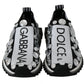 Chic Monochrome Crystal Studded Sneakers
