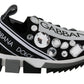 Chic Monochrome Crystal Studded Sneakers