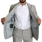 Elegant Slim Fit Gray Linen-Silk Suit